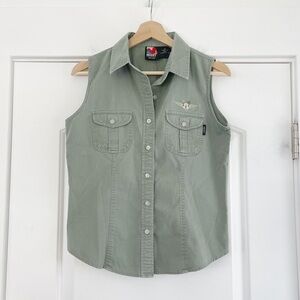 Vintage Mickey Unlimited Jerry Leigh Button Tank - M